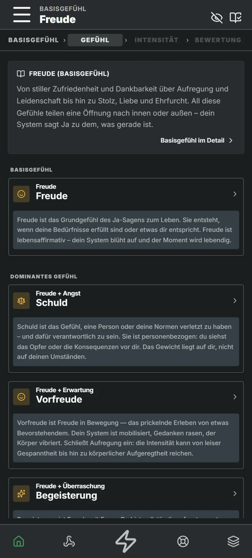 Gefühlsauswahl