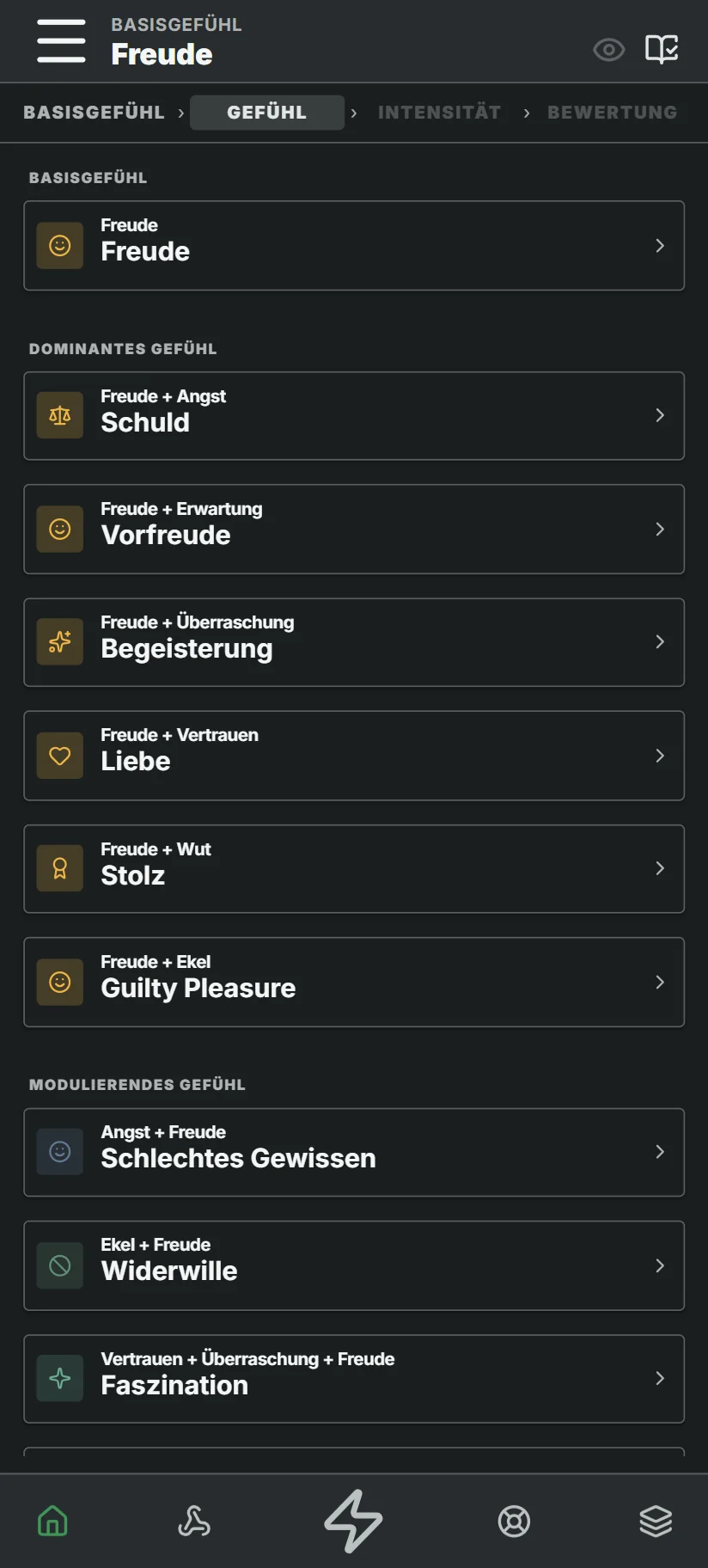 Emotion wählen