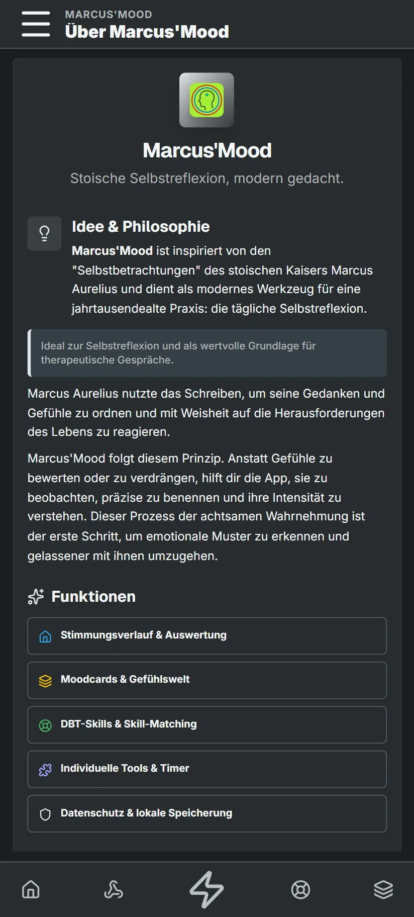 Über die App