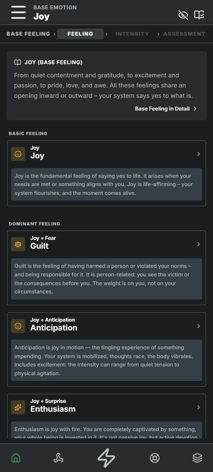 Emotion selection
