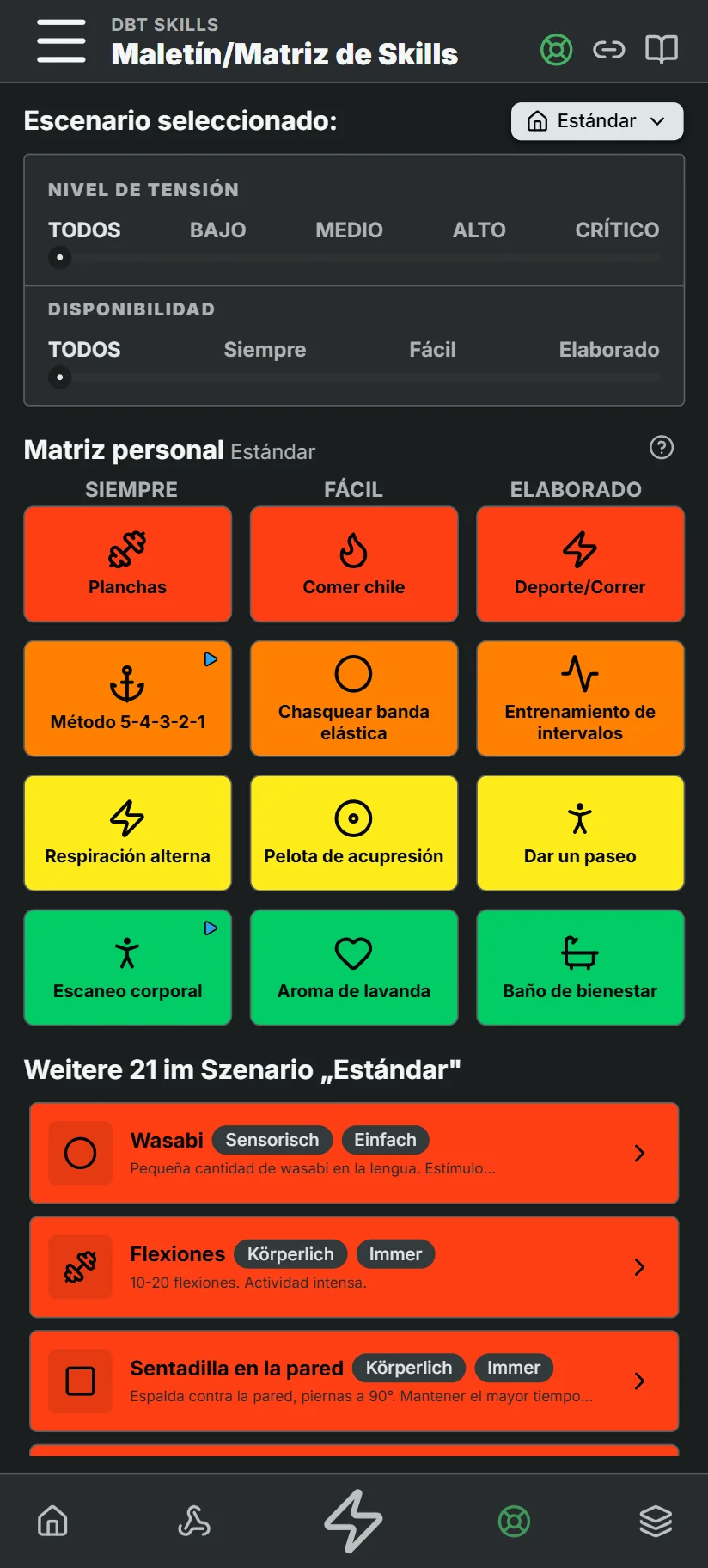Matriz de habilidades