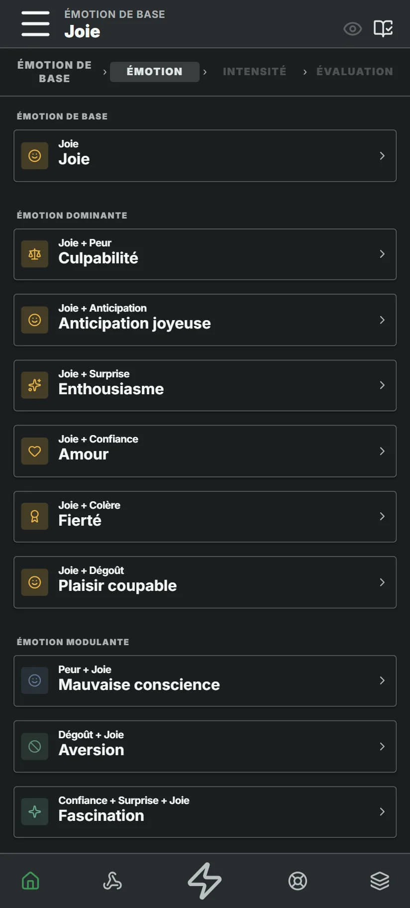 Sélectionner une émotion