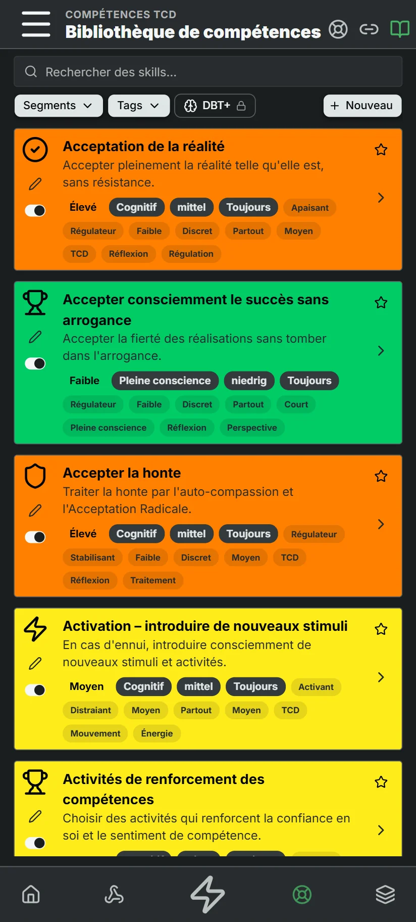 Bibliothèque de compétences